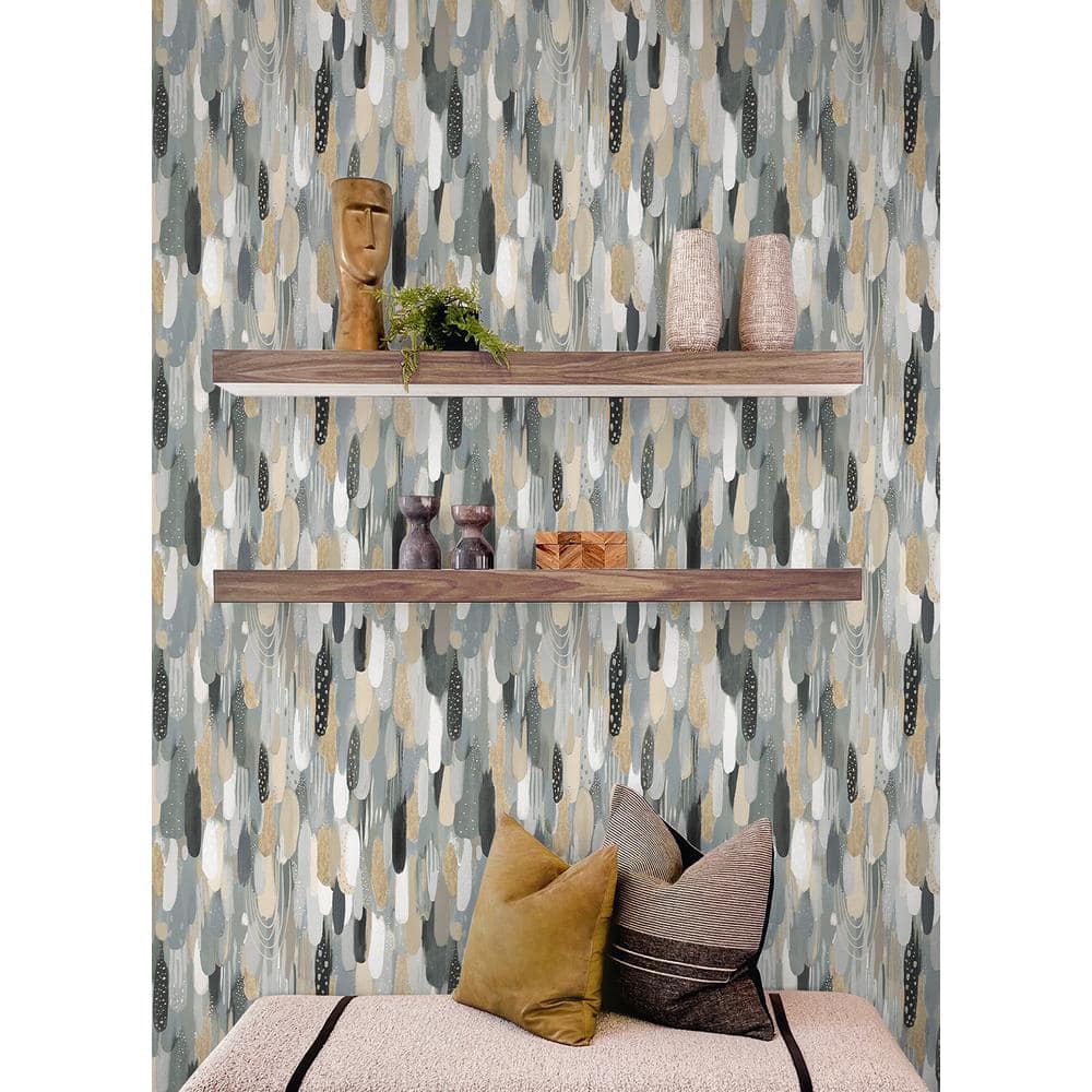 Neutral Brushstroke Peel and Stick Wallpaper Roll
