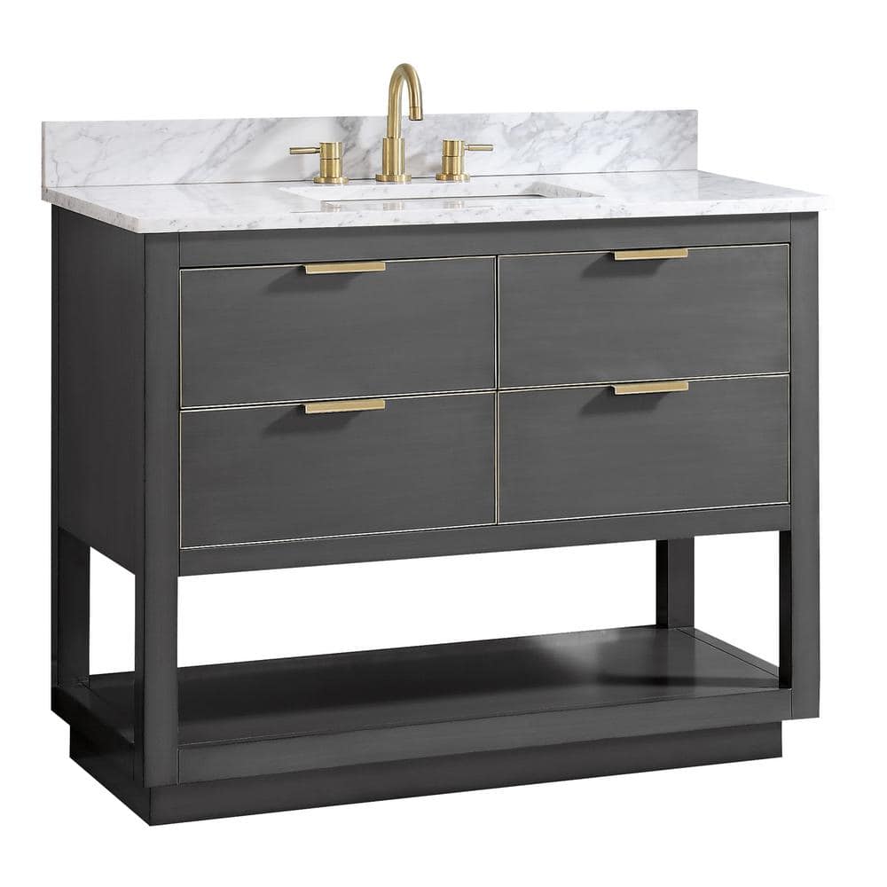 Twilight Gray 42" Freestanding Vanity with Marble Top