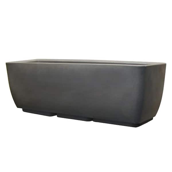 RTS Home Accents 30 in. x 10 in. Indoor/Outdoor Graphite Polyethylene Rectangular Planter