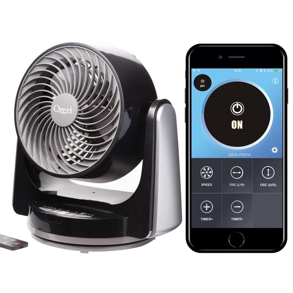 Ozeri Brezza III Dual Oscillating 10 in. High Velocity Desk Fan with  Bluetooth Technology OZF6-BT - The Home Depot