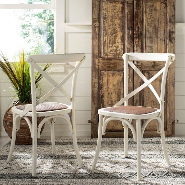 Franklin Off-White/Brown Dining Chair (Set of 2)