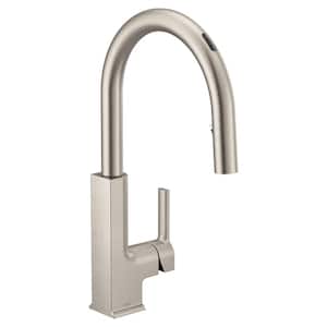 Sto Single-Handle Smart Touchless Pull Down Sprayer Kitchen Faucet with Voice Control and Power Clean in Stainless