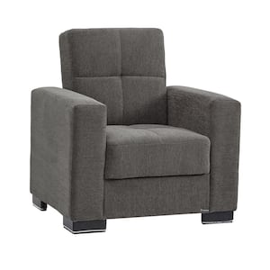 Basics Collection Convertible Dark Gray Armchair with Storage