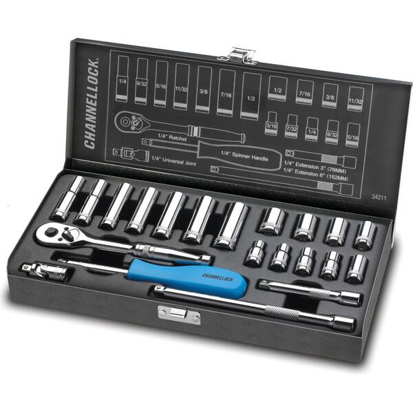 Channellock 1/4 in. Drive SAE Standard Socket Set (21-Piece) 34211