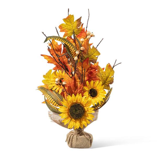 Glitzhome 21H Fall Sunflower Leaf Table Tree