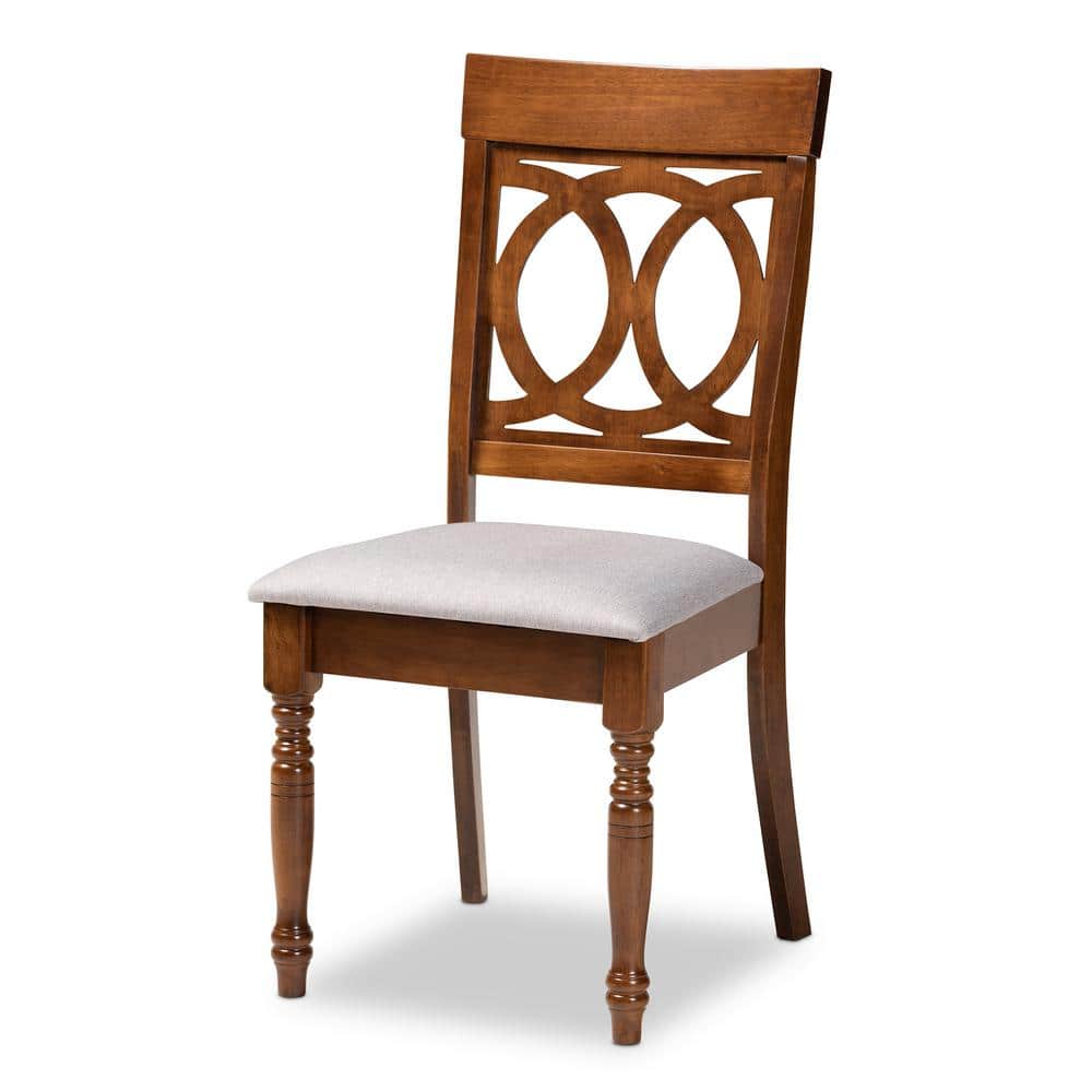 Lucie Grey and Brown Low Wood and Cane Side Chair