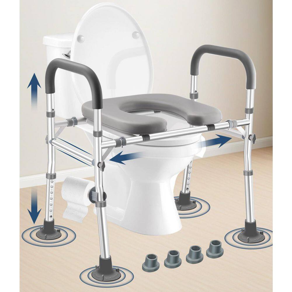 500 lb. Aluminum Raised Toilet Seat with Handles, Adjustable 25.8-32.2 in. H., Handicap Chair for Seniors price history on PriceWatchPro