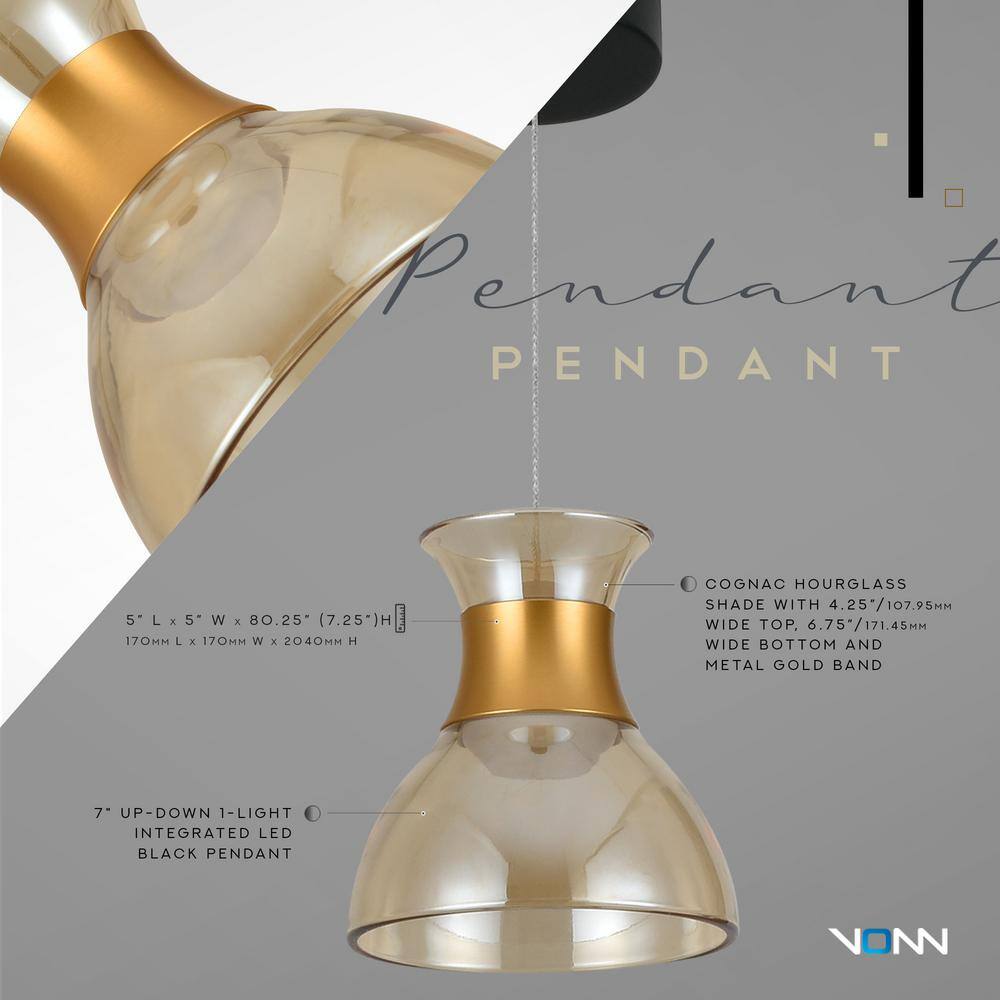 Palermo Gold 80'' Contemporary LED Glass Pendant Light