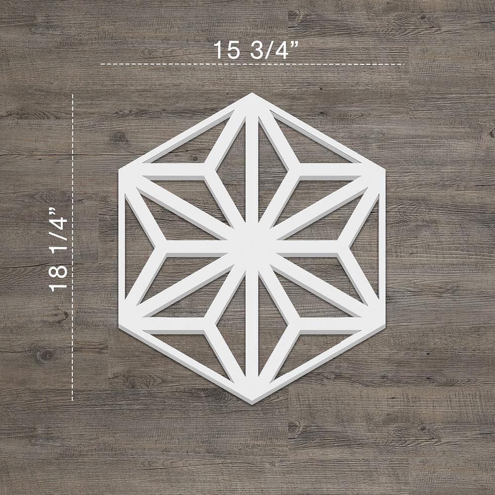 Elegant Unfinished PVC Fretwork Wall Panels, 15.75'' x 17.75''