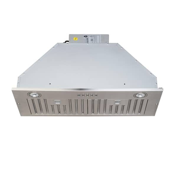 Home Beyond 28 in. 600 CFM Insert/Built-in Range Hood with Baffle Filters LED Lights 3-Speed ​​Control in Stainless Steel