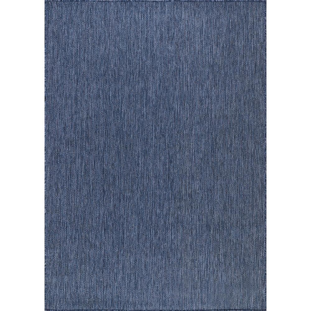 Sunshine Rug CAMILSON Sunshine Solid Azure 10 ft. x 14 ft. Indoor Outdoor Area Rug ...