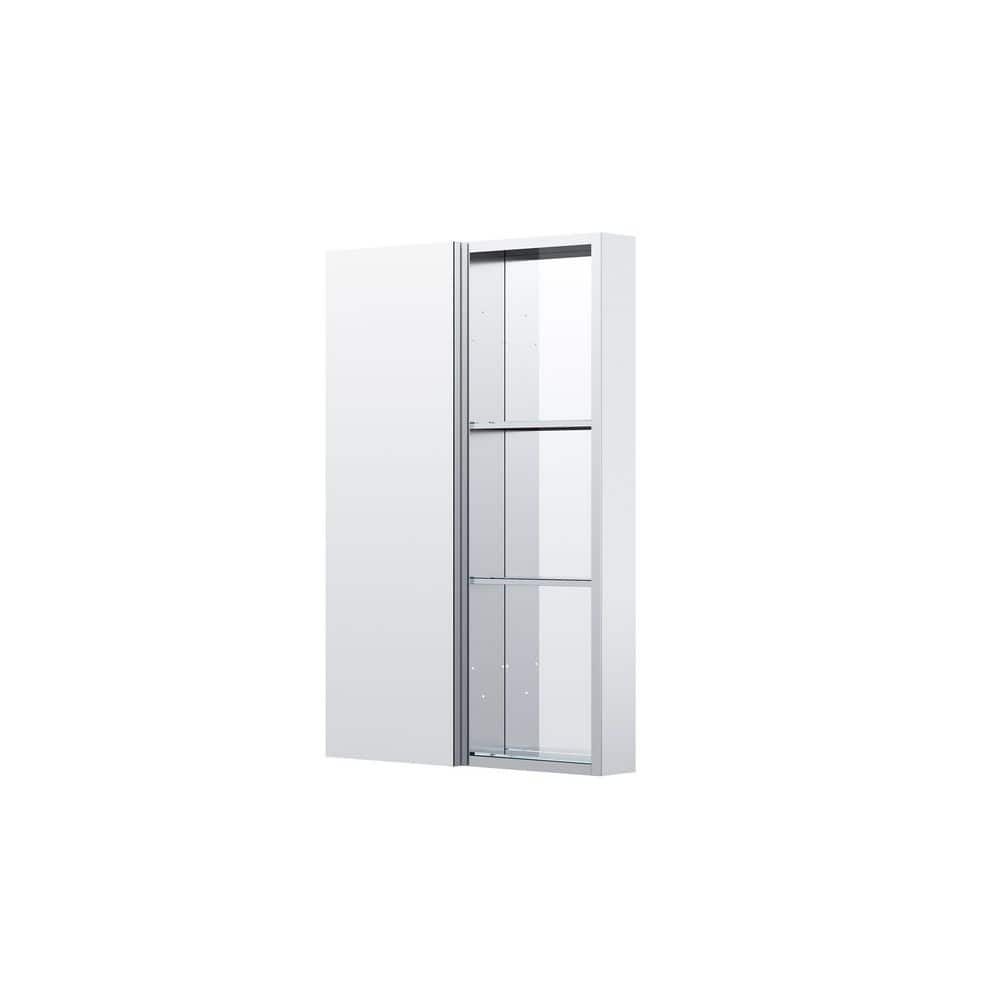 RS 24 in. W x 36 in. H Rectangular Aluminum Recessed/Surface Mount Medicine Cabinet with Mirror with Open Shelves price history on PriceWatchPro