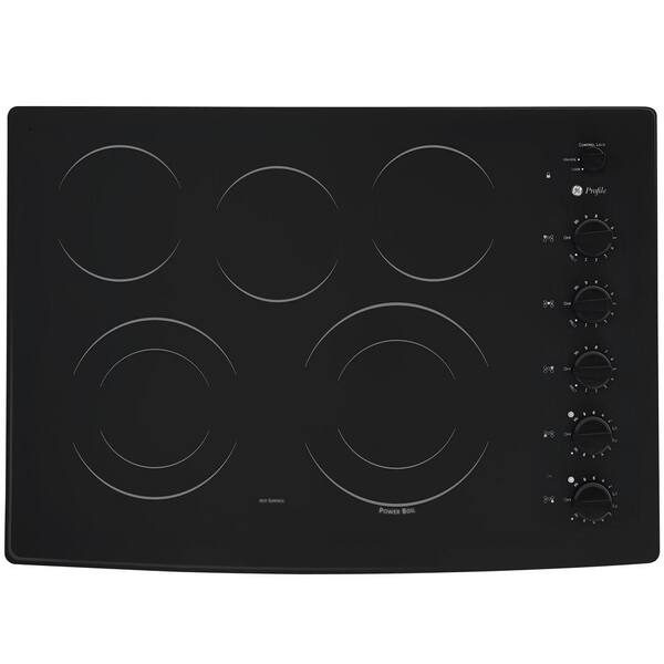 GE Profile CleanDesign 30 in. Smooth Surface Radiant Electric Cooktop in Black with 5 Elements