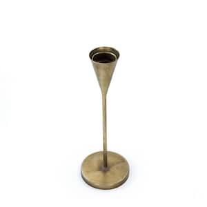 Upturned Cone Antique Gold Small Candle Holder