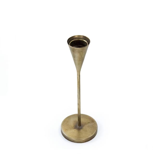 Zentique Upturned Cone Antique Gold Small Candle Holder EAC132383