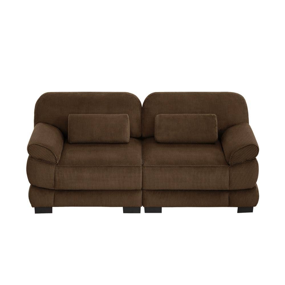 Cloud Couch 76.4 in. Wide Flared Arm Corduroy Modular Sectional Loveseat Sofa with Adjustable Backrest and Detachable price history on PriceWatchPro