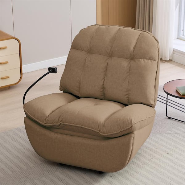 Chizzyseat 40.9 in. W Brown Velvet Swivel Rocking Manual Recliner