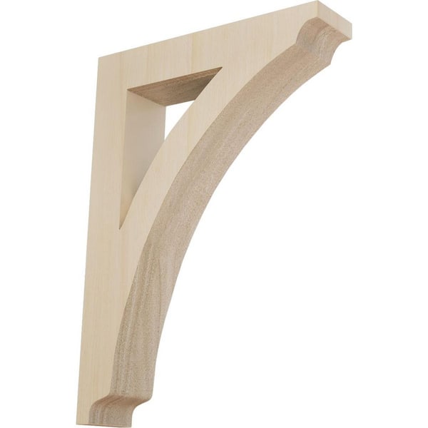 Ekena Millwork 1-3/4 in. x 10-1/2 in. x 7-1/2 in. Rubberwood Medium Thorton Bracket