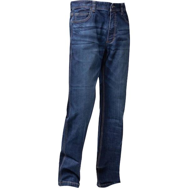 PIP Men's 36 in. x 30 in. Navy AR/FR Denim/Spandex Straight Leg Stretch Work Pants with 5-Pockets, 13.1 cal/sq. cm