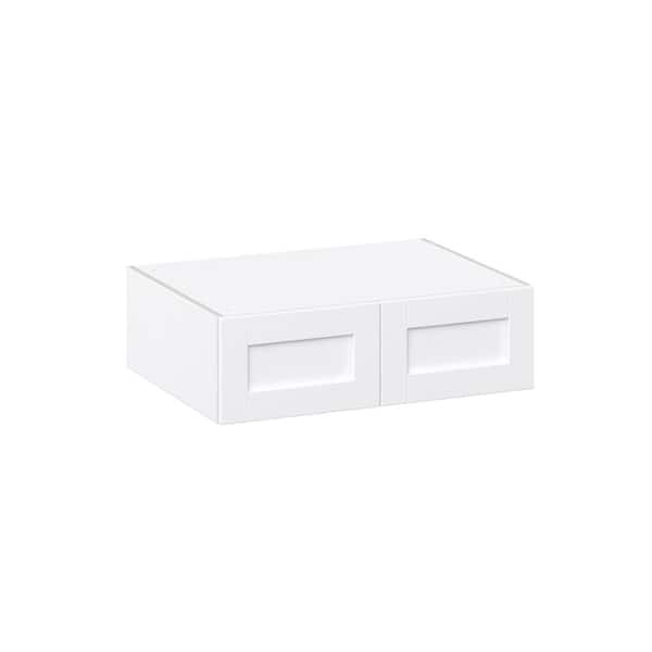 J COLLECTION Milton 33 in. W x 24 in. D x 10 in. H Assembled Shaker Wall Bridge Kitchen Cabinet in Bright White