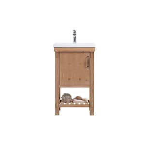 Marina 20 in. W x 15.5 in D Bath Vanity in Driftwood with Ceramic Vanity Top in White with White Basin