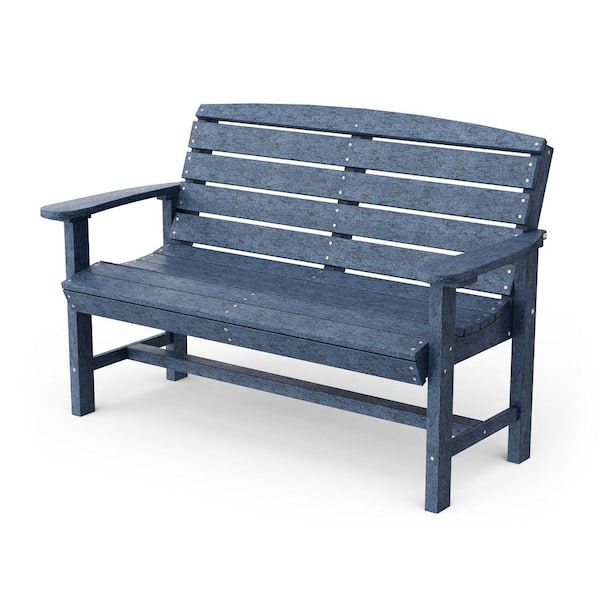 Wildridge Classic Patriot Blue HDPE Plastic Outdoor Bench