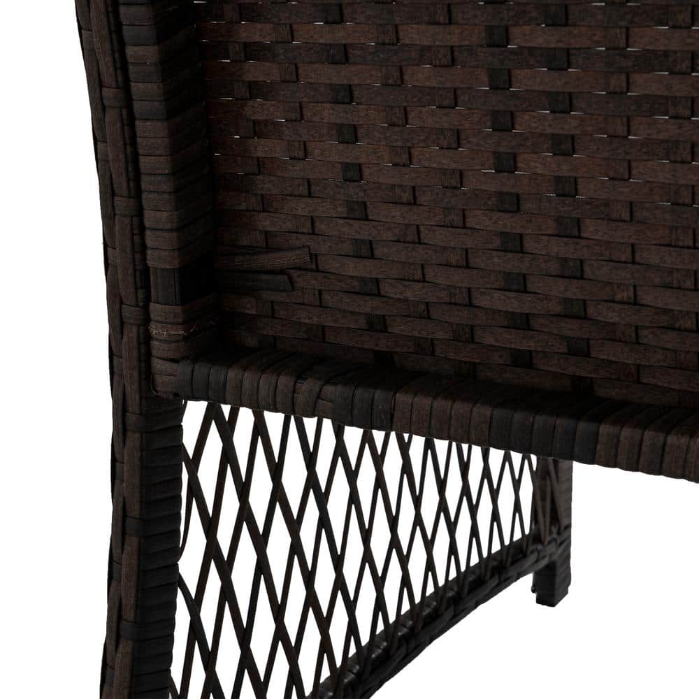 Coffee and Beige 3-Piece Wicker Patio Bistro Set