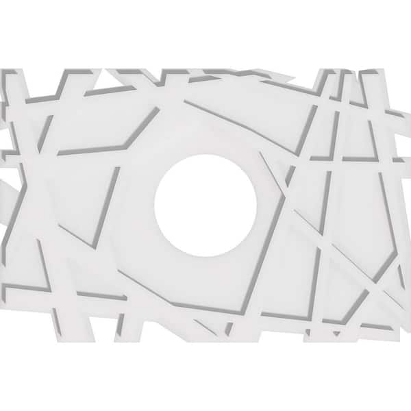 Ekena Millwork 28 in. W x 18-5/8 in. H x 7 in. ID x 1 in. P Novo Architectural Grade PVC Contemporary Ceiling Medallion