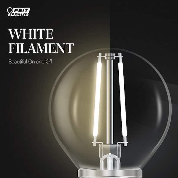 Feit Electric 60-Watt Equivalent G16.5 Globe Dimmable White