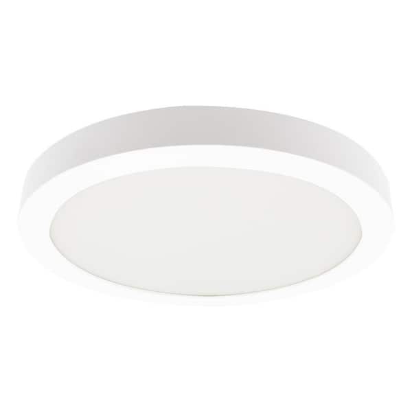 9 in. Slim LED Flush Mount Ceiling Light with Plastic White Shade