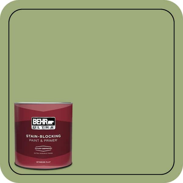 BEHR ULTRA 1 qt. #BIC-12 Siamese Green Extra Durable Flat Interior Paint & Primer
