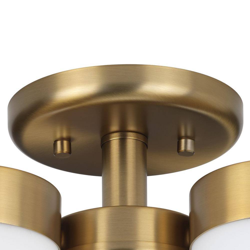 Elevate 13" Matte Black and Bronze Glass Flush Mount
