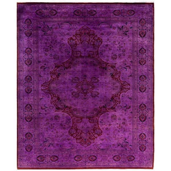 Fine Vibrance Purple 6 X 9 Hand-Knotted Wool Indoor Area Rug