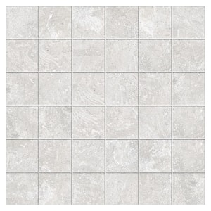 Provence White 11.65 in. x 11.65 in. Limestone Look Matte Porcelain Mosaic Floor and Wall Tile (0.96 sq. ft./Each)