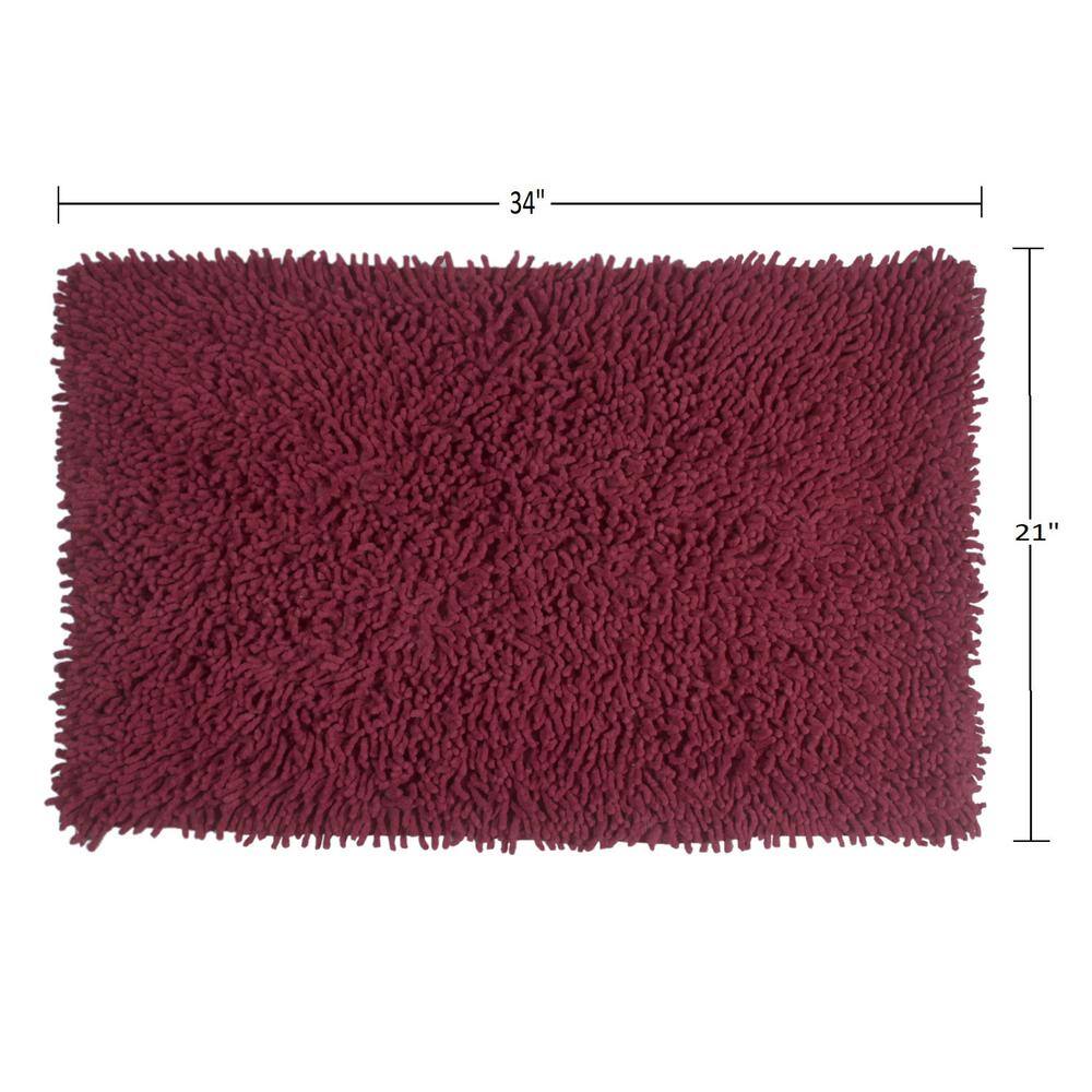 Fantasia Red Cotton Shaggy Tufted Bath Rug