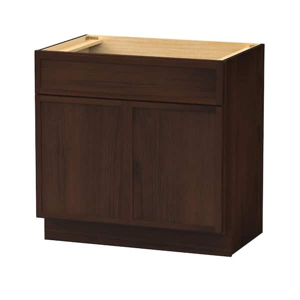 39 in. W x 21 in. D x 32.5 in. H 2-Doors Bath Vanity Cabinet without Top in Brown