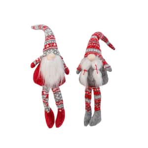 GERSON INTERNATIONAL 26 in. H B/O Lighted Holiday Plush Gnome Figurine ...