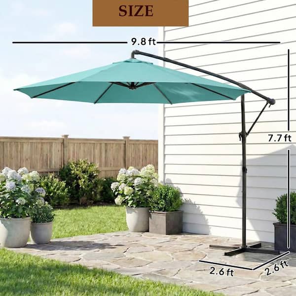 design outdoor patio umbrellas Rectangle Cantilever Umbrella 9 x 12 / 10 x 13 ft Hanover 48,000 BTU 26.6 Size:11'x11' 2024BF coated metal pole 100%