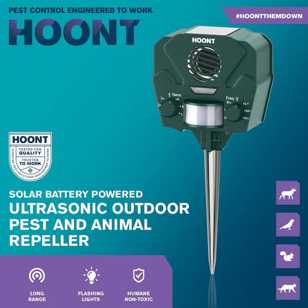 Outdoor Animal Repeller, 360 Ultrasonic Solar Animal Repeller, Animal Deterrent  Rodent Repeller With 3-side Motion Activated Flashing Lights,solar Pow