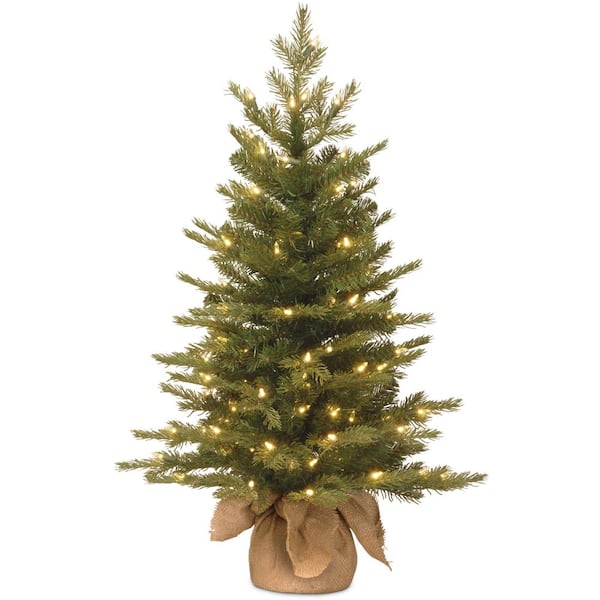 National Tree Company 36 in. Feel-Real Nordic Spruce Tree with Clear Lights