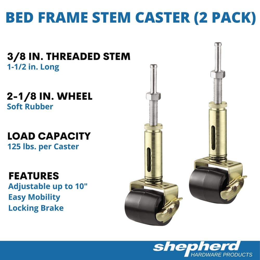 Adjustable bed-frame casters, 2 pack product view 2