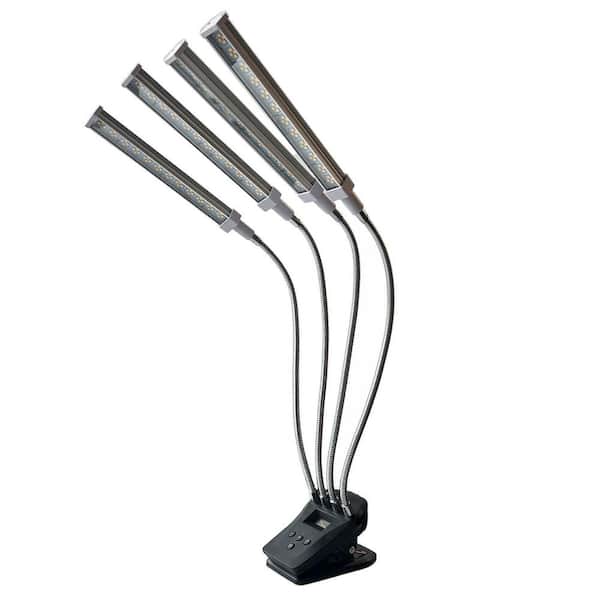 4-Light LED Plant Grow Light with Clamp 3500K Full Spectrum 192 LEDs 10-Level Dimming Timer Indoor Plant Growing Lamp