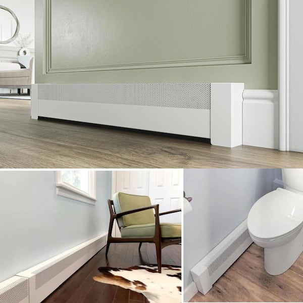 VEVOR Baseboard Heater Cover - 3 Ft Standard Size, Steel, White, Easy Replacement For Old Covers