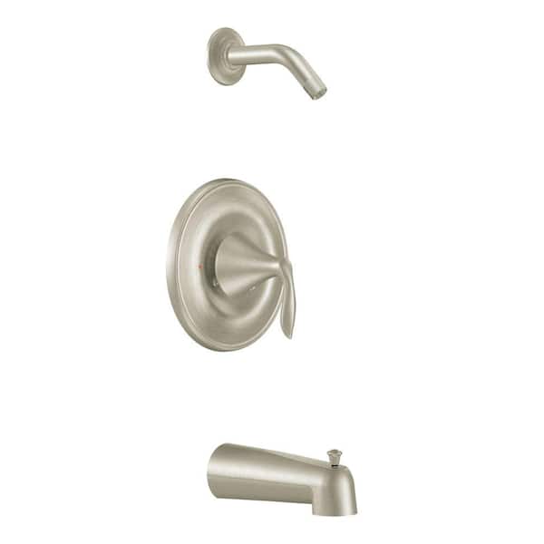 MOEN Eva Single-Handle Posi-Temp Tub and Shower Trim Kit in Brushed Nickel (Valve and Shower Head Not Included)