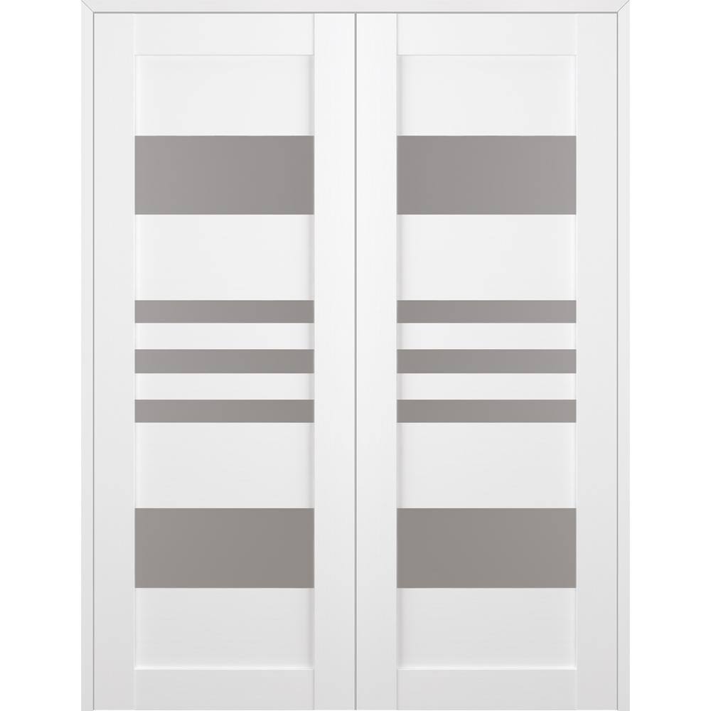 Bianco Noble Frosted Glass and Pine Interior French Door