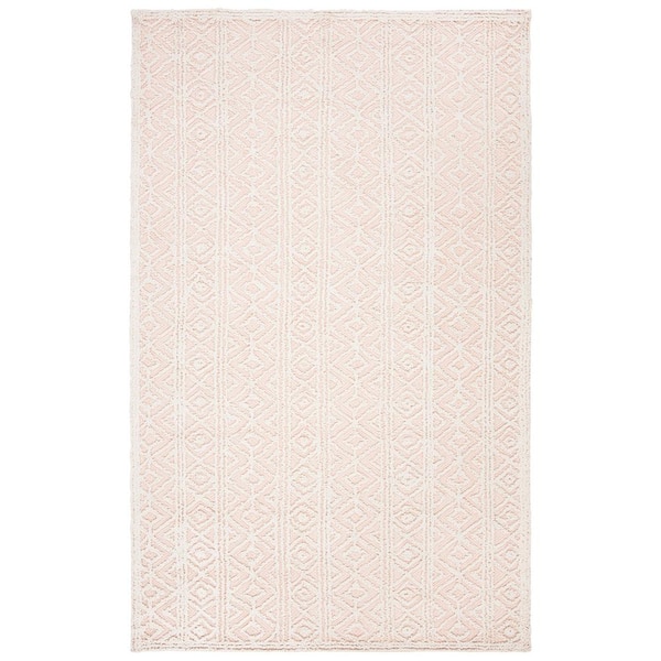 SAFAVIEH Martha Stewart Beige/Pink 8 ft. x 10 ft. Ornate Geometric High-Low Area Rug