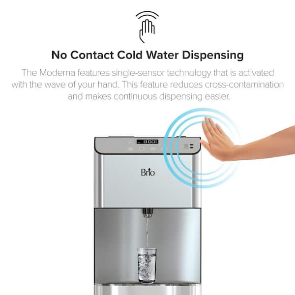 Brio Hot Cold and Room Temp Filtered Water Dispenser Cooler POU, Tri-Temp,  Black and Brush Stainless Steel, Essential Series CLPOURO420SCV2 - The Home  Depot