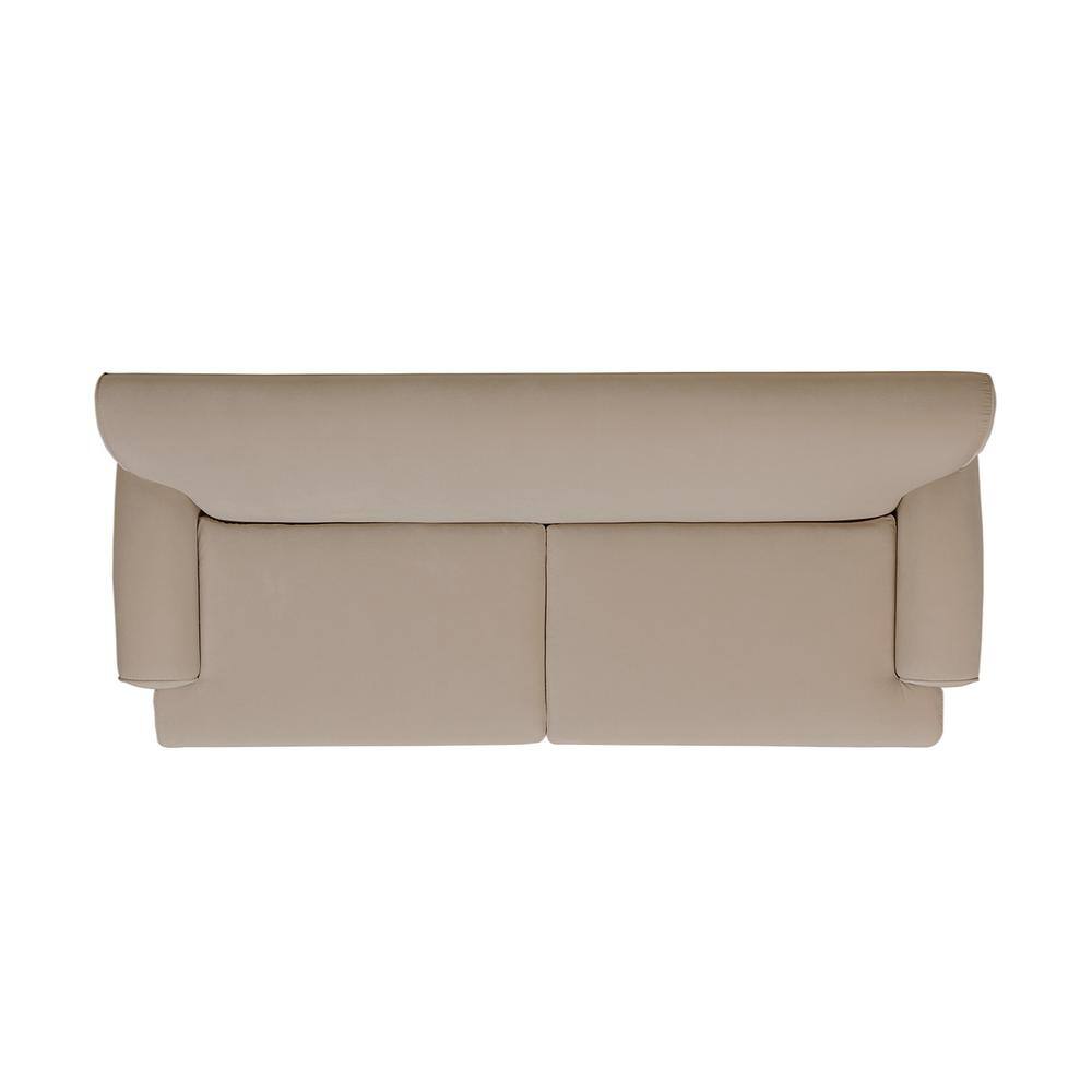 Mink Beige Velvet Lawson Sofa with Rolled Arms