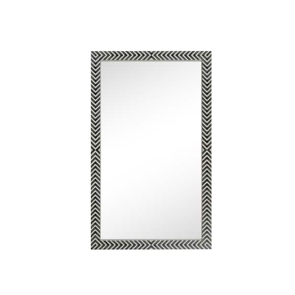 Unbranded Timeless Home 60 in. W x 36 in. H x Modern Wood Framed Rectangle Chevron Mirror