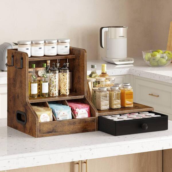3-Tier Coffee Mug Tree and Cup Holder with 25 K-Cup Pod Drawer, 2